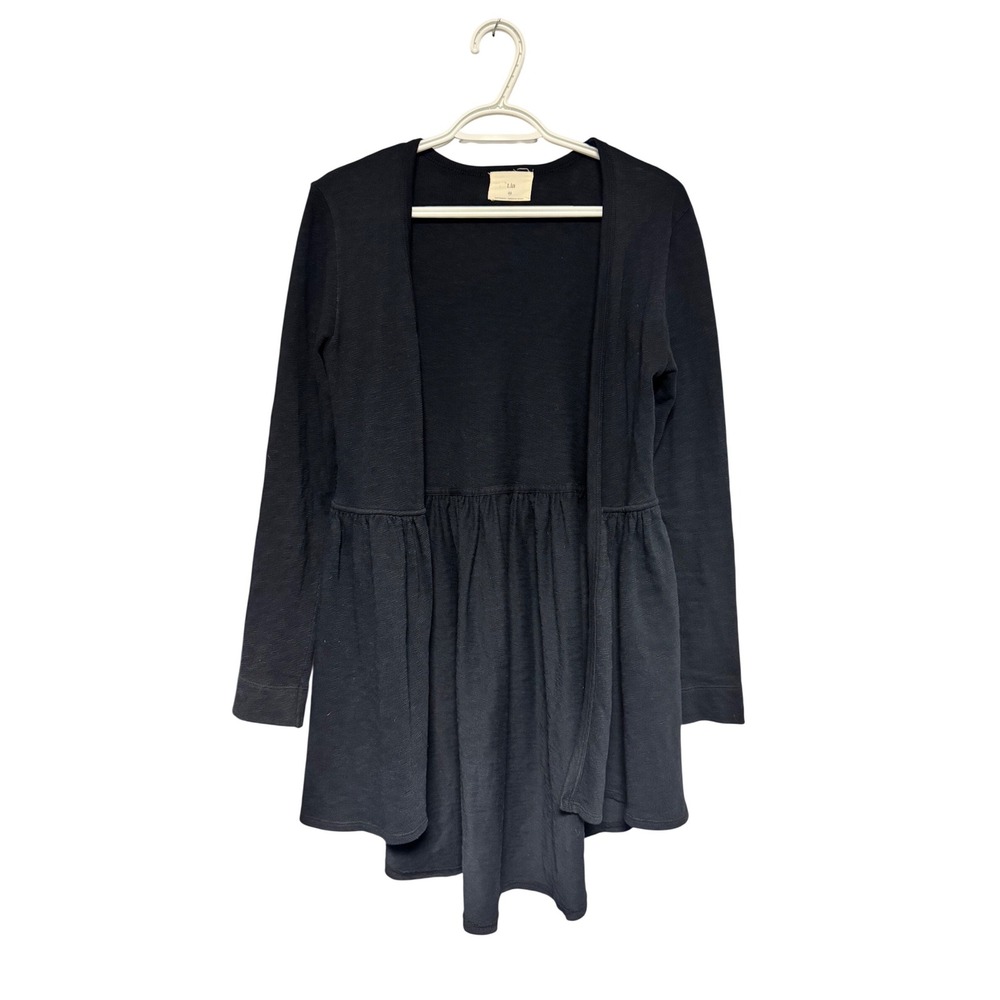 t.la Anthropologie Navy Cotton Peplum Open Front Cardigan XS Boho Chic Fairycore